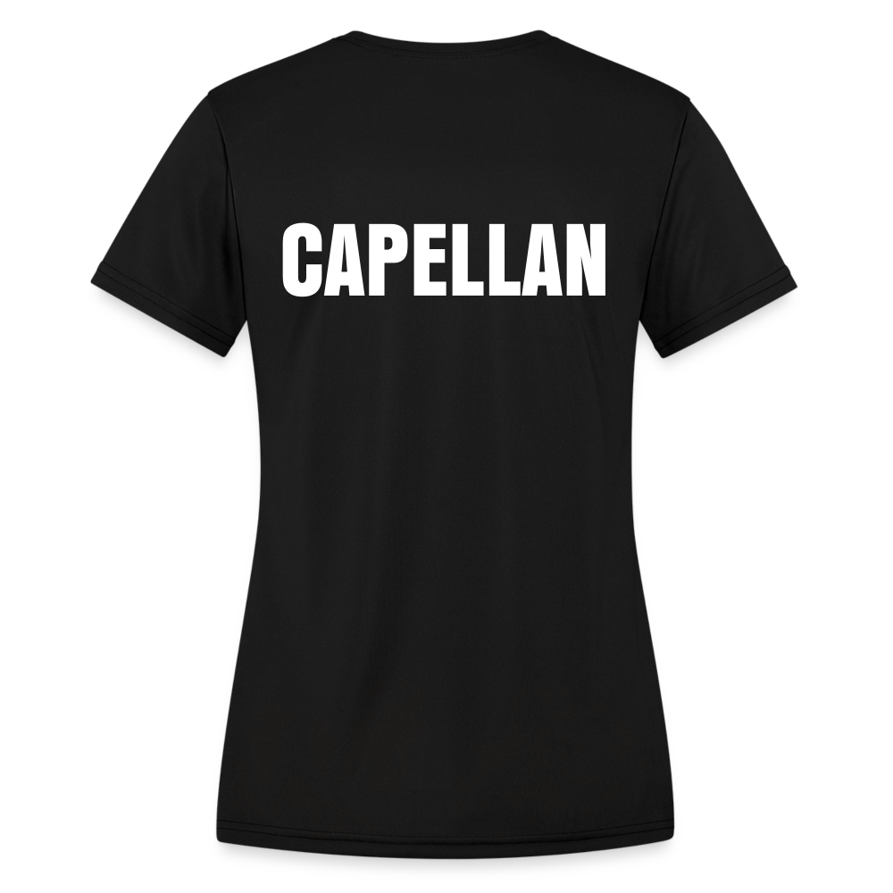 Black Sports Performance T-Shirt for Women | Capellan - black