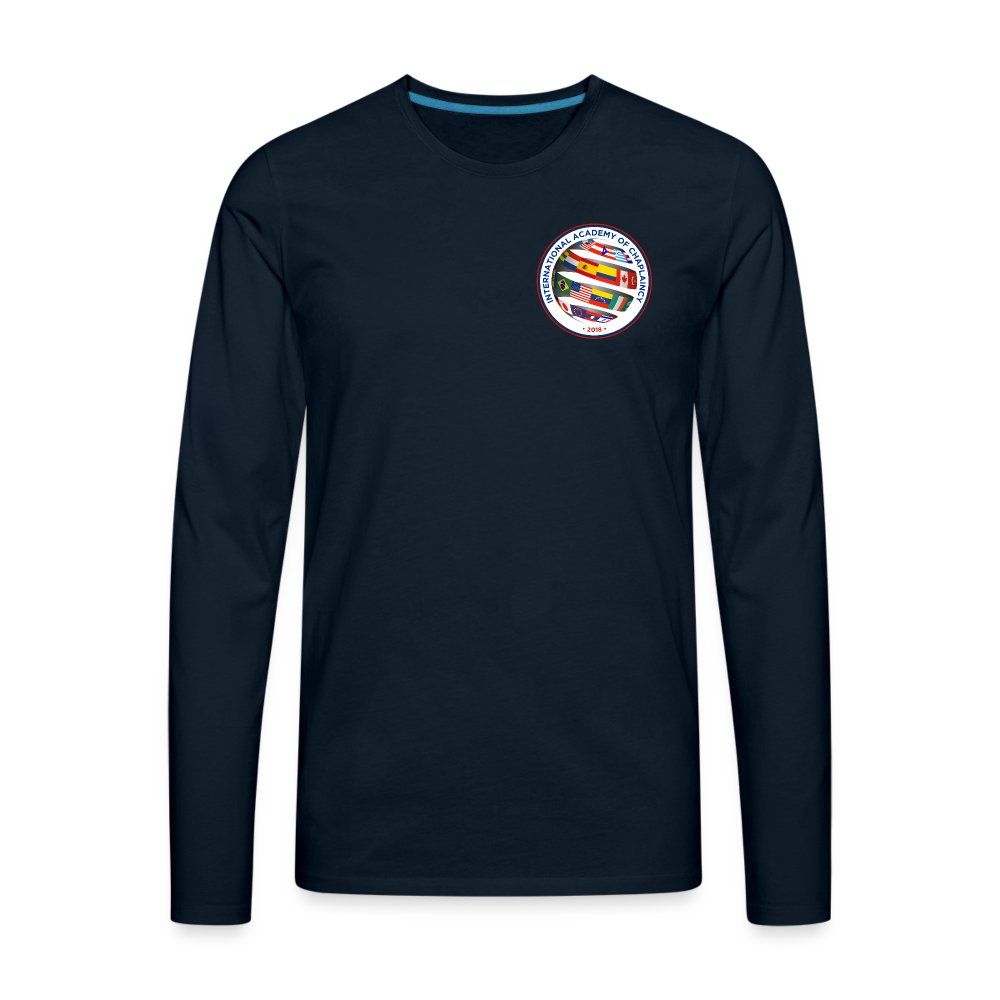 Navy Men's Long Sleeve T-Shirt | Chaplain | AIC Capellania Logo - deep navy