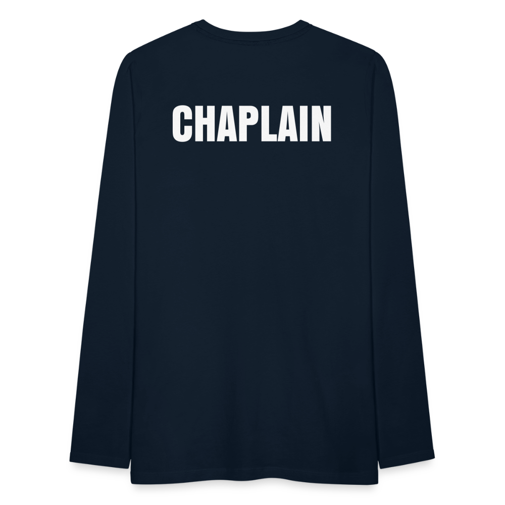 Navy Men's Long Sleeve T-Shirt | Chaplain | AIC Capellania Logo - deep navy