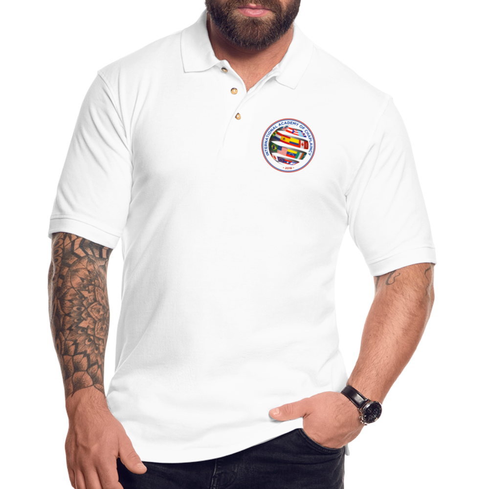 White Polo Shirt for Men | AIC Capellania Logo - white