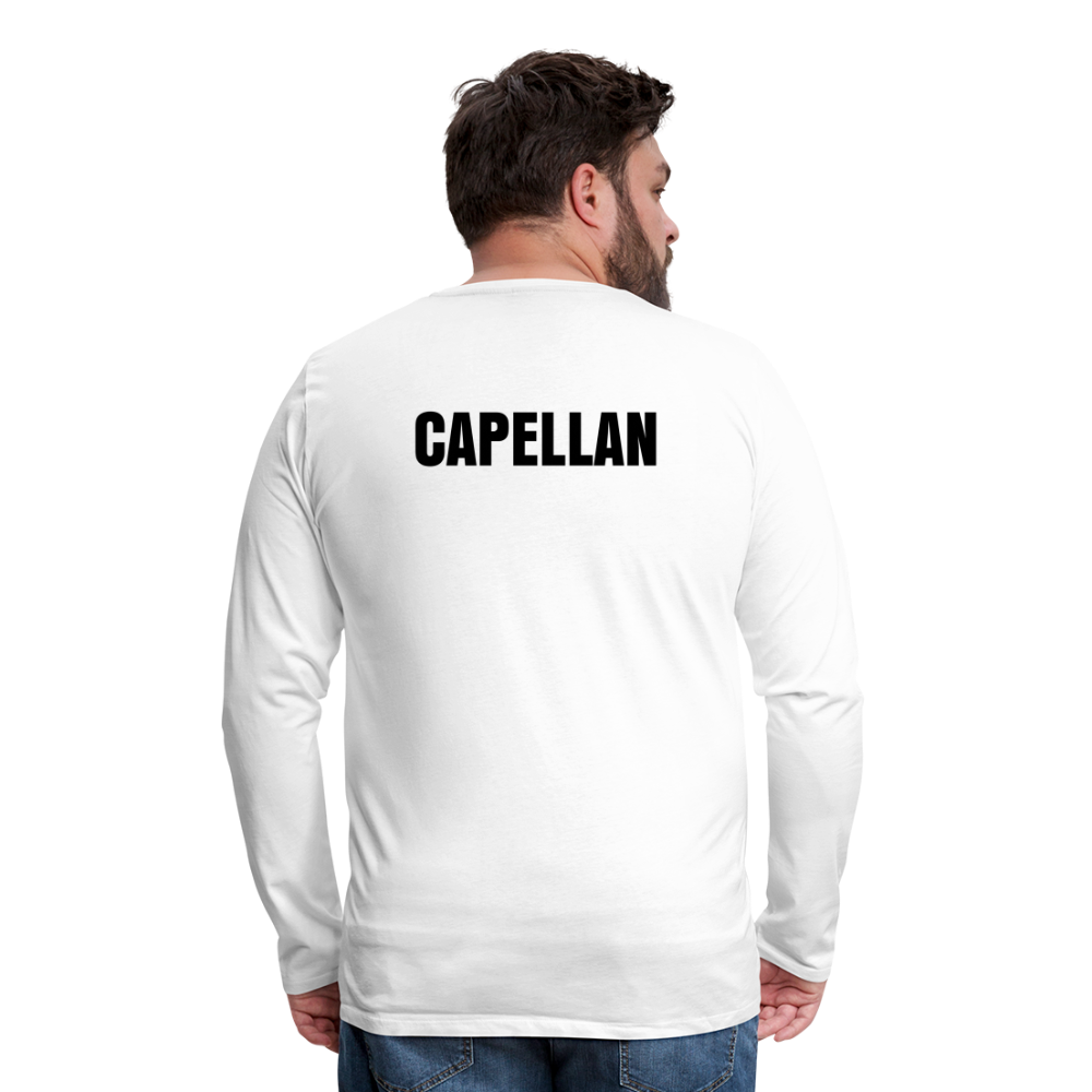 White Men's Long Sleeve T-Shirt | Capellan | AIC Capellania Logo - white
