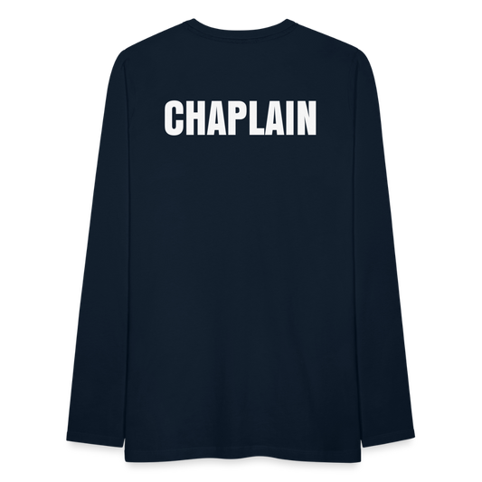 Navy Men's Long Sleeve T-Shirt | Chaplain | AIC Capellania Logo - deep navy