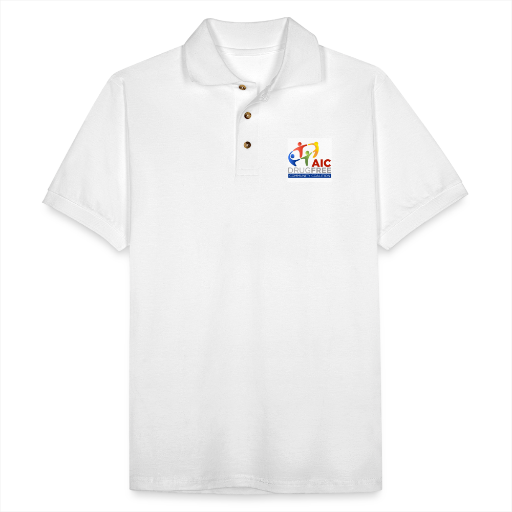 Polo Shirt for Men | 3 Colors | AIC DrugFree Community Coalition - white