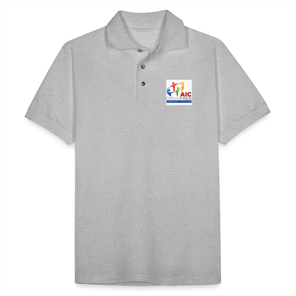 Polo Shirt for Men | 3 Colors | AIC DrugFree Community Coalition - heather gray