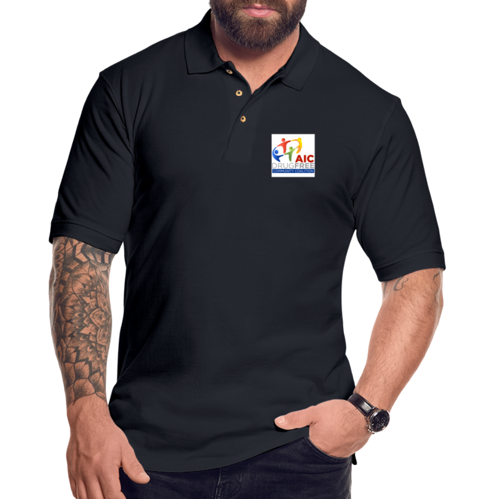 Polo Shirt for Men | 3 Colors | AIC DrugFree Community Coalition - midnight navy