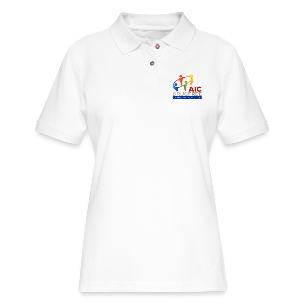 Polo Shirt for Woman | 3 Colors | AIC DrugFree Community Coalition - white