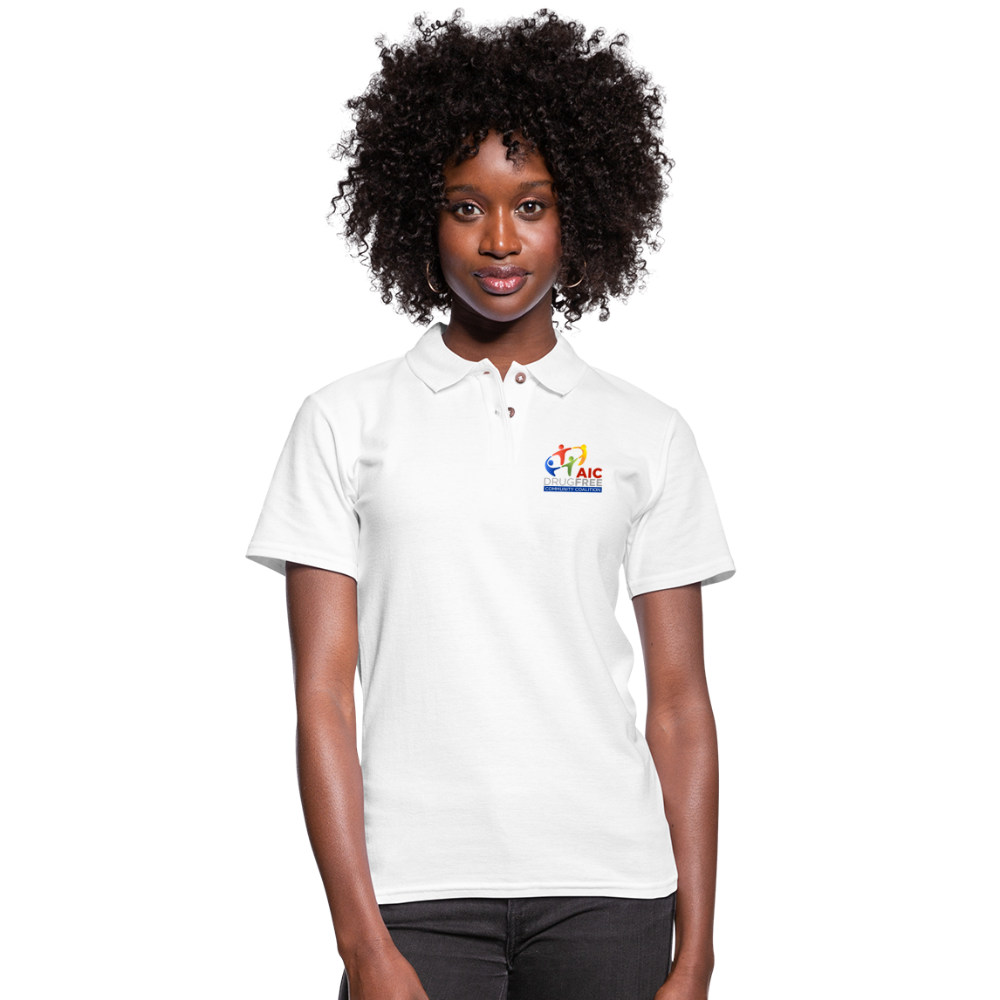 Polo Shirt for Woman | 3 Colors | AIC DrugFree Community Coalition - white