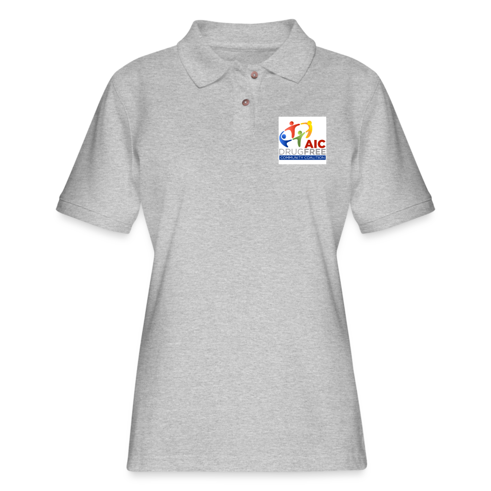 Polo Shirt for Woman | 3 Colors | AIC DrugFree Community Coalition - heather gray